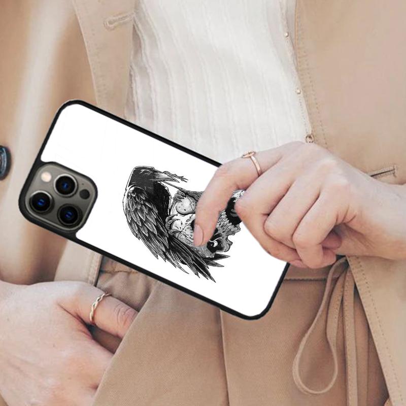 Raven Crow Skull pattern Magnetic Phone Case For APPLE iPhone 17 Air 16 14 13 12 Pro Max 15 Plus Wireless Charge MagSafe Cover