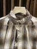 Women's Japanese-Style Coffee Plaid Lace Single-Breasted Shirt - A Little Blue