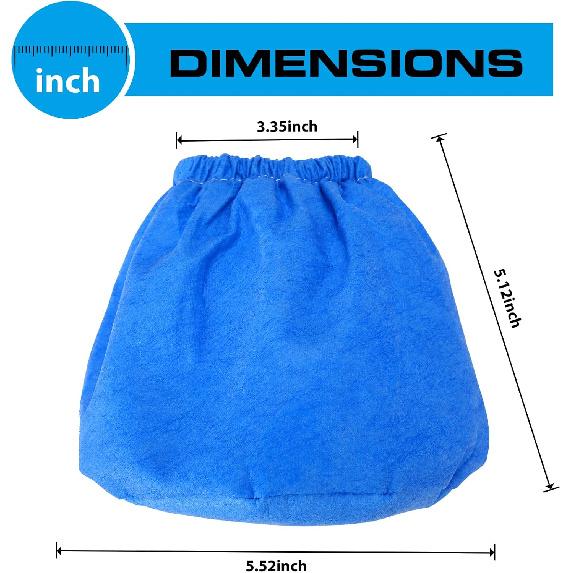3 Pack VRC2 Cloth Filter for Vacmaster 1.5 To 3.2 Gallon Wet/Dry Vacuums, Also Fit for Armor All AA155 AA256 AA255 2.5 Gallon Shop VAC Microlined