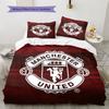 Set cu cuvertură și fețe de pernă Man Utd Decor Acasă Cadou de Ziua de Naștere (1 * husă de pilotă + 2 * fețe de pernă, fără miez)