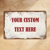 D Flat Personalized Metal Tin Sign Custom PhotoTextLogo Vintage Tinplate Wall Decor PreDrilled Holes for Easy Hanging