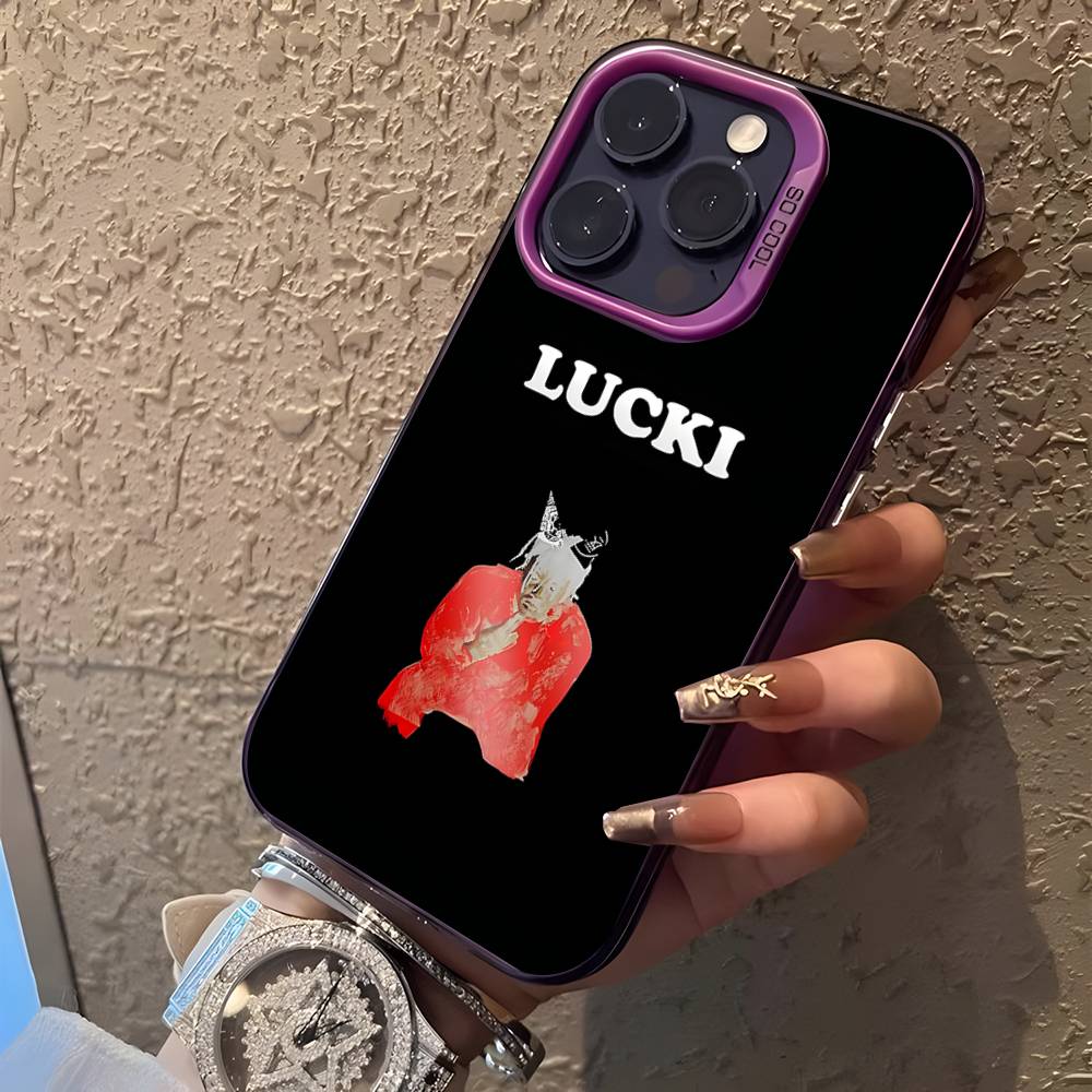 L-Lucki Rapper Gemini For iPhone 17,16,15,14,13,12,11,Mini,Pro,E,SE4,XS,MAX Purple Shockproof Candy Matte Cover