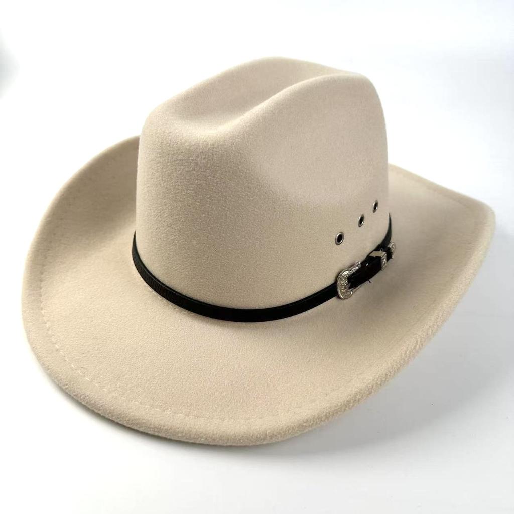 New western cowboy hat woolen top hat big eave hat ethnic style jazz hat tide