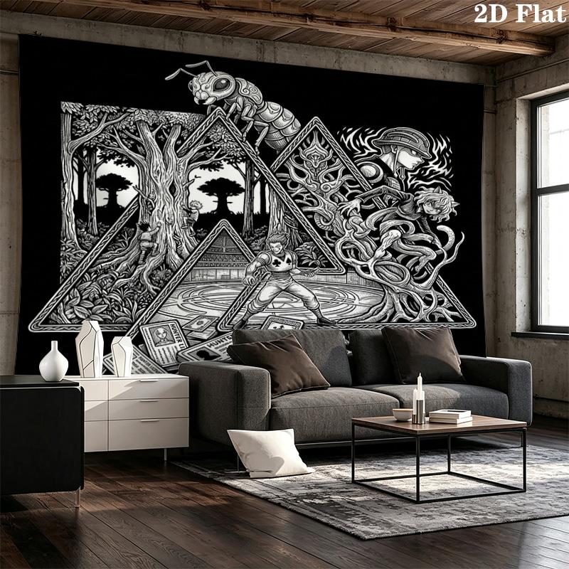 Hunter X Hunter Wall Tapestry Aesthetic Wall Hanging Printed Fabric Blanket Decorative Tapestries For Bedroom Living Room Home Decor