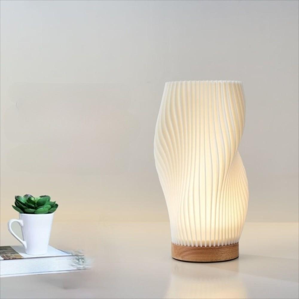 Dimmable 3D Pleated Table Lamp Atmosphere Lamp 3 Color INS Minimalist LED Desk Lamp Eye Protection Home Decoration Bedside Lamp