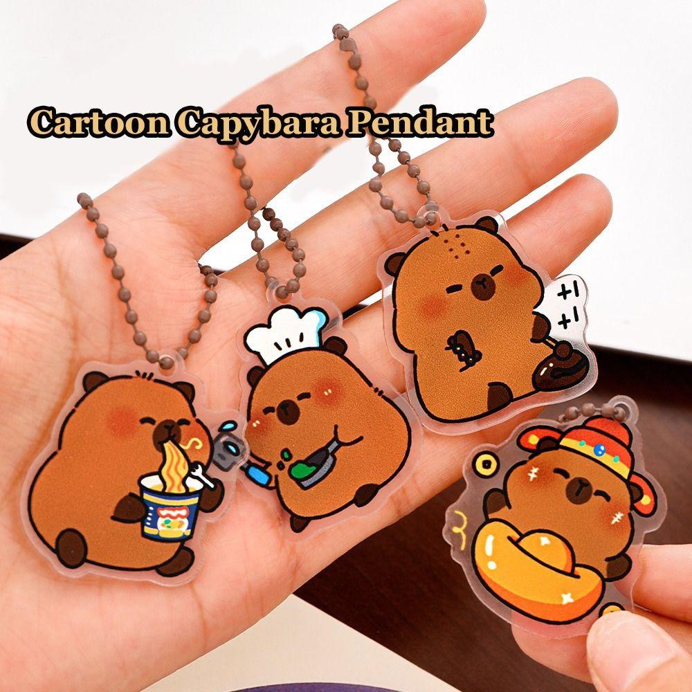 Cute Capybara Keychain Pendant Acrylic Keychain Decoration Lover Gift Acrylic Keychain  for Girl