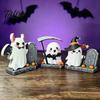 Store Holiday Display Decor 3Pcs Halloween Decoration, Resin Micro Landscape Miniature Figurines, Cute Ghost Collectible Pumpkin Fairy Garden Ornament