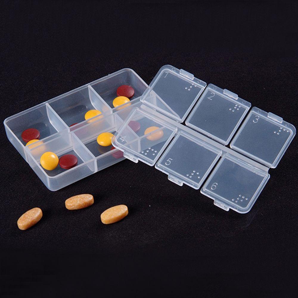 Home Plastic Braille 6-day Pill Boxes Medicine Holder Tablet Container