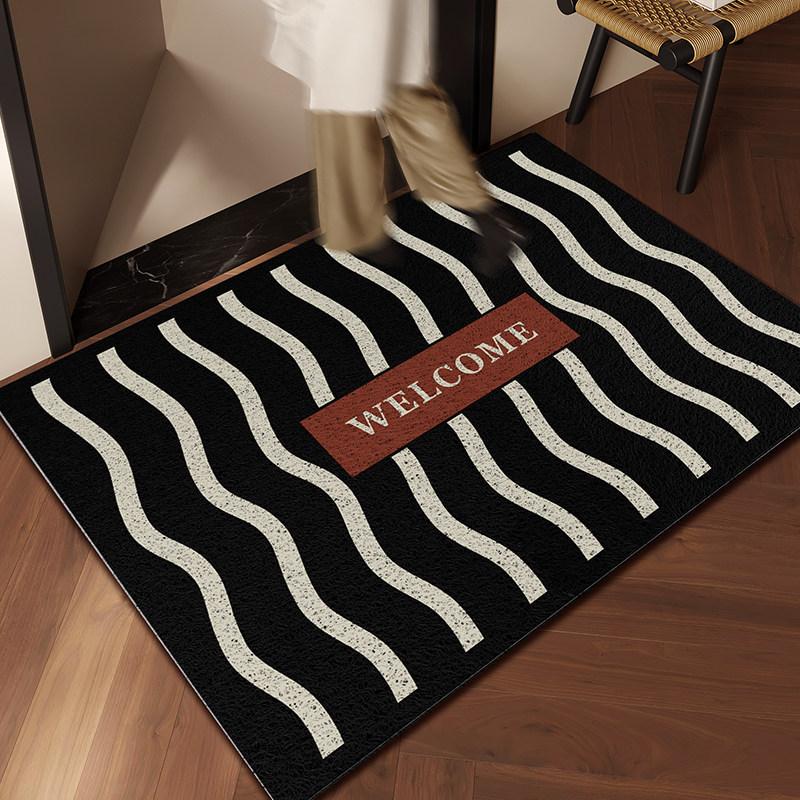 Ins-style Entrance Door Mat Dirt-resistant Wear-resistant Anti-slip Porch Door Mat Toilet Bathroom Drain Pad Living Room Rug