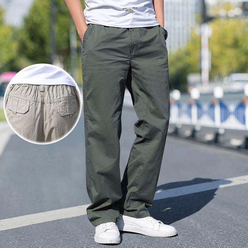 Herr Cargobyxor Sommar Vår Bomull Arbetskläder I Stor Storlek 6XL Lediga Klättringsjoggers Sweatpants Höstbyxor