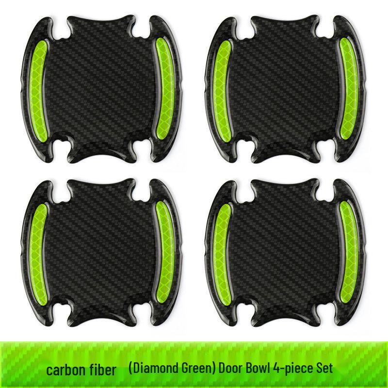 Reflective Carbon Fiber Anti-Collision Car Stickers for Handles, Door Bowl, and Mirrors