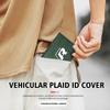 VFHJQ1 Suede Car ID Cover Vehicular Plaid Card Protector Wallet For Volkswagen VW Mk6 CC B5 B6 B7 Golf 4 5 6 7 Scirocco Sagitar Magotan