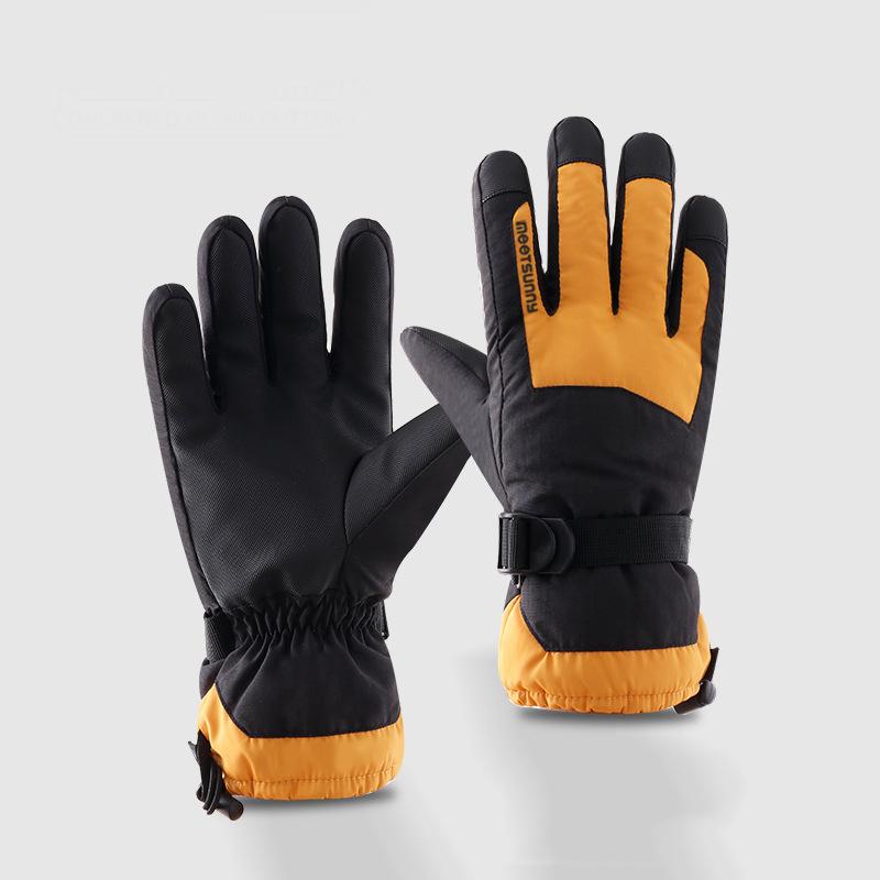 Men's Waterproof Ski Gloves Outdoor Riding Warm Plus Fleece Windproof Thickened Gloves