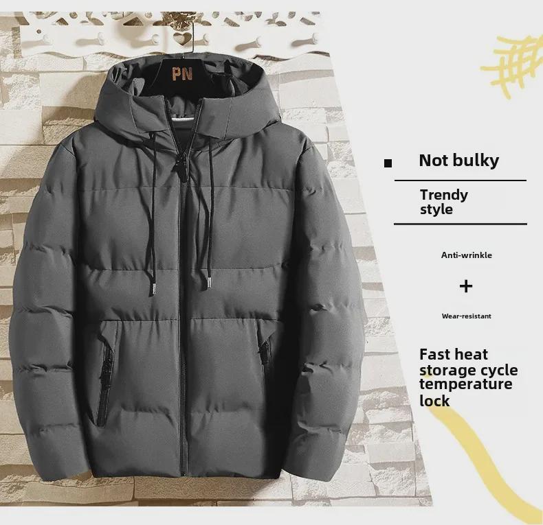 Men's Hooded Winter Down Coat - Thick, Trendy, All-Match Cotton-Padded Jacket