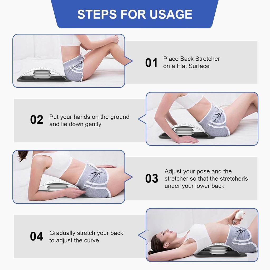 ZhanHao Back Stretcher for Lower Back Pain Relief,Adjustable Lumbar Traction Device, Ergonomic Spine Board with Acupressure Points,Back Massager for