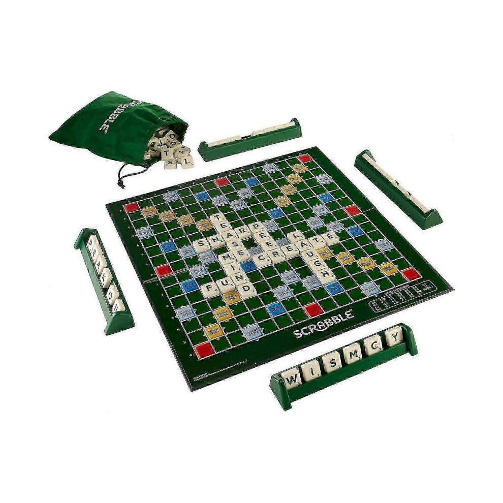 Deluxe Scrabble Set with Locking Tiles for Family Fun