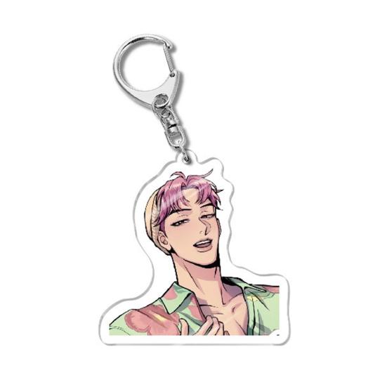 Korean Pop Cartoon Charm Acrylic Anime Character Boy Tiger Keychain Charm Cute Bag Backpack Charm Collectible Gift for Fans