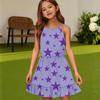 Children's Summer Casual Fashion Round Neck Solid Color Sleeveless Dress