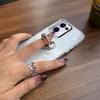 Luxury Bling Rhinestone Heart Ring Bracket Clear Phone Case for OPPO Reno13 5G Stand Cover