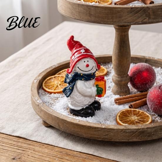 Resin Santa Claus Figurines Christmas Figurine Vintage Snowman Statue Winter Festive Decorative Statue Holiday Tabletop Decoration for Home
