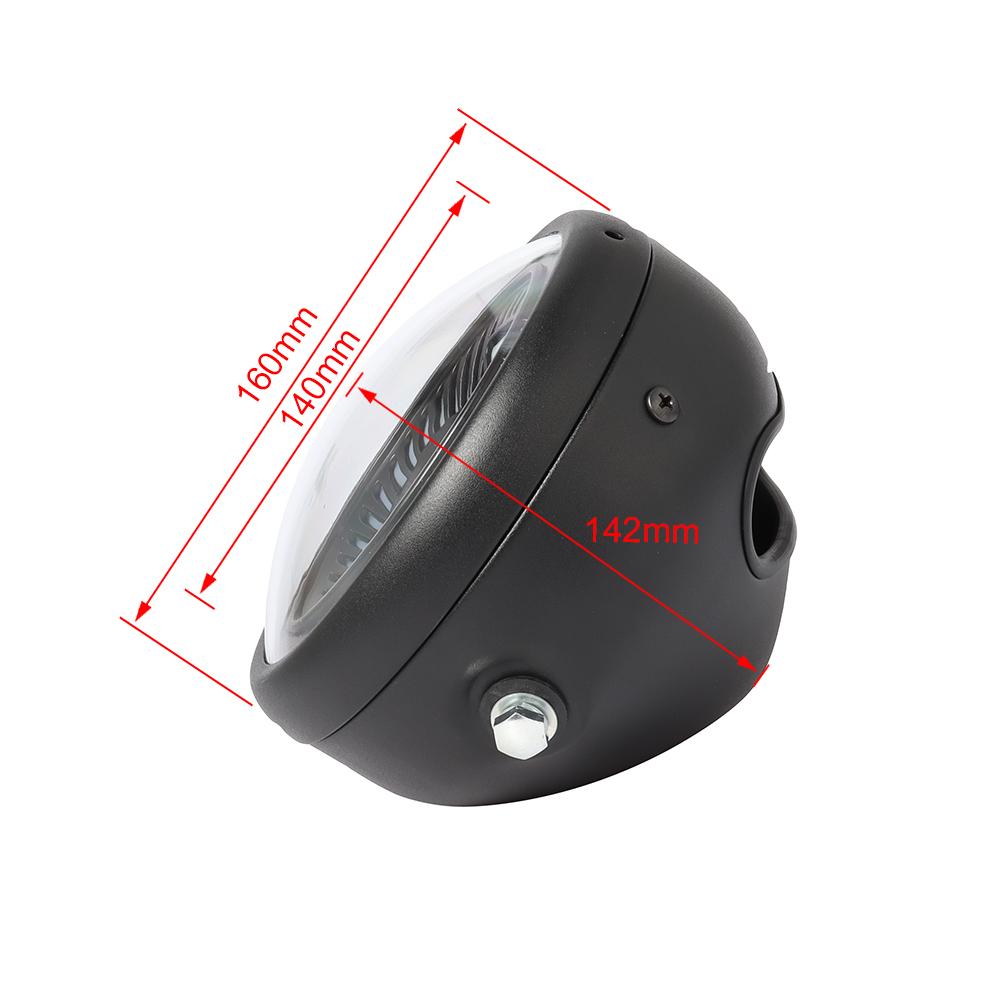6.5 Inch Vintage Cafe Racer Led Headlight Hi/lo Beam Universal For Harley Sportster Softail Chopper