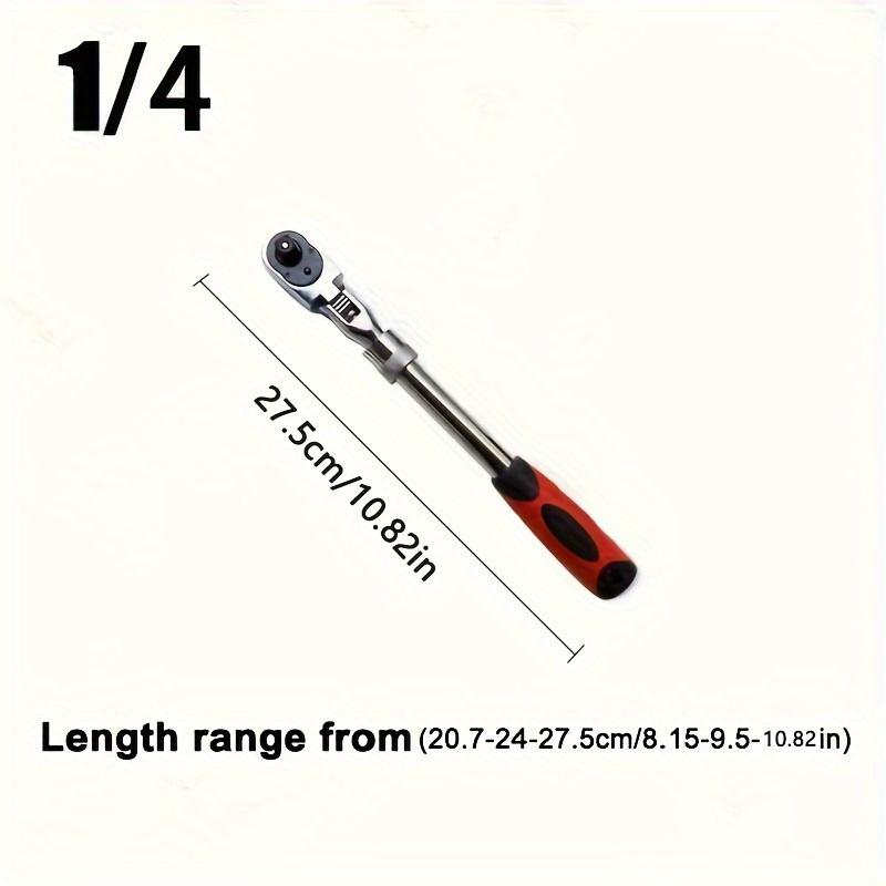 

Телескопический трещоточный ключ с качающейся головкой 1/4 3/8 1/2 Быстросъемный Подвижная головка Хромомолибденовая сталь Многофункциональный Профессиональный для ремонта
