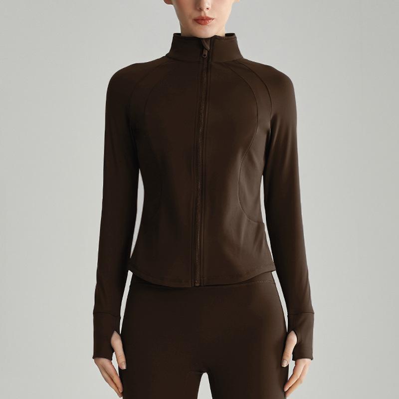 

Жіноча оксамитова куртка для йоги Chuandun - приталений осінньо-зимовий кардиган на блискавці Large