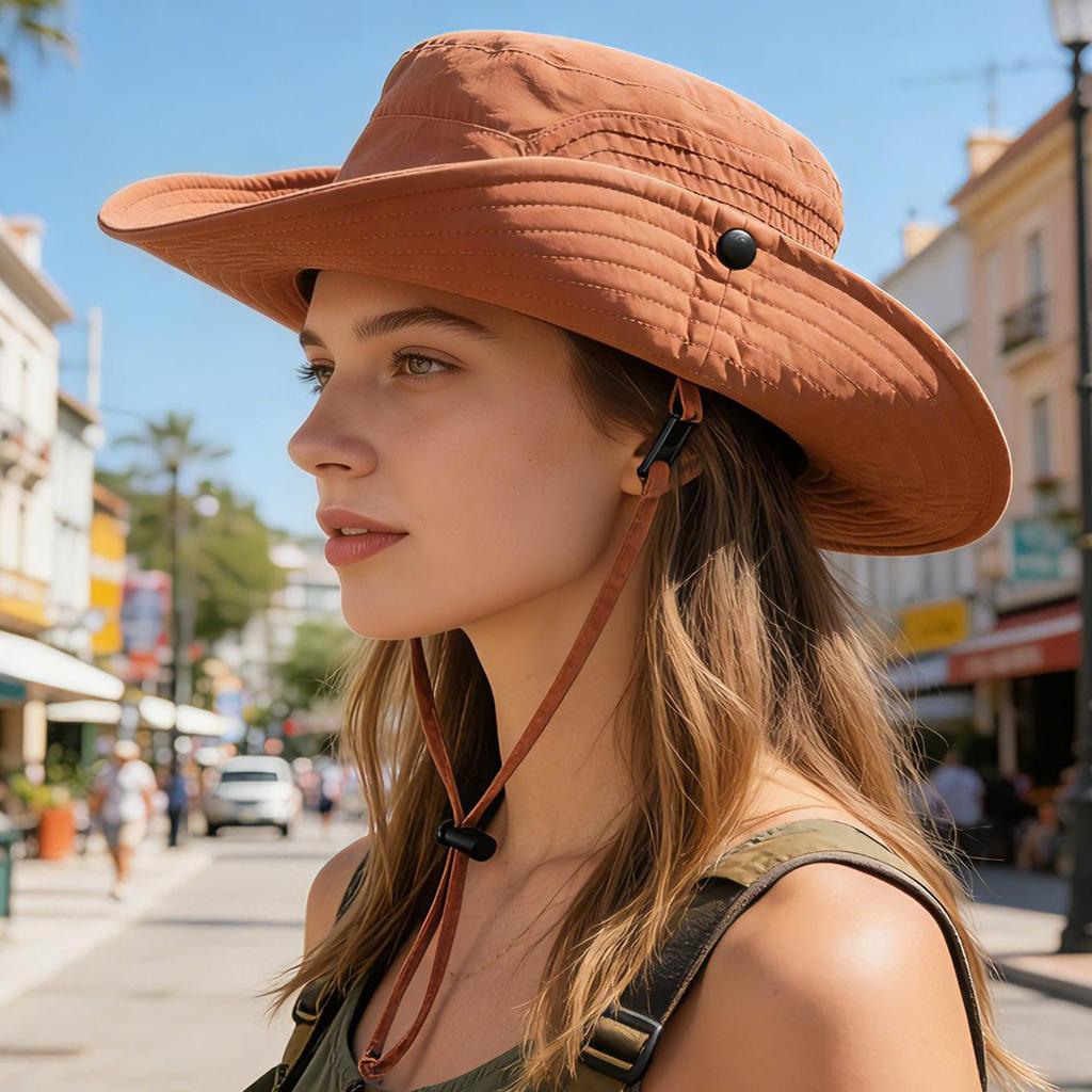 Cappello Parasole Pieghevole con Copricollo, Cappello a Secchiello Leggero per Uomo e Donna, Perfetto per Escursioni e Spiaggia