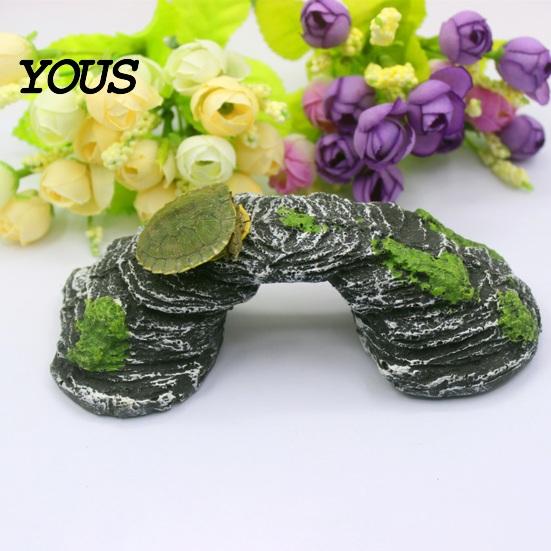 Non-toxic Turtle Dock Basking Platform, Rock Look Resin Baby Tortoise Climbing Ramp, Terrarium Accessory Arched Reptiles Resting Terrace for