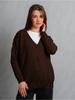 Solid Color Knitted Cardigan Female Autumn and Winter Loose Simple Casual V-neck Sweater Female Comfortable Versatile and Fashionable