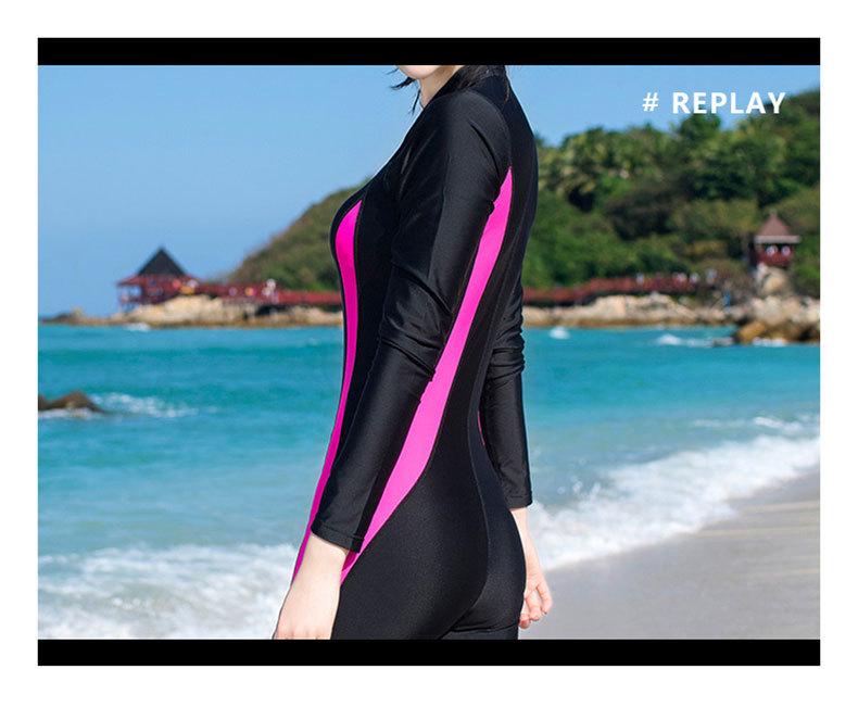 One-Piece UV Protection Swimsuit with Rash Guard