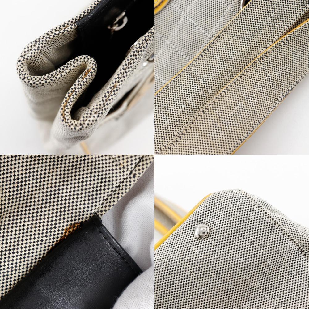 Chanel Camellia NO5 Tote Bag Chocolate Bar Chain Tote Gray/yellow Canvas Women Used