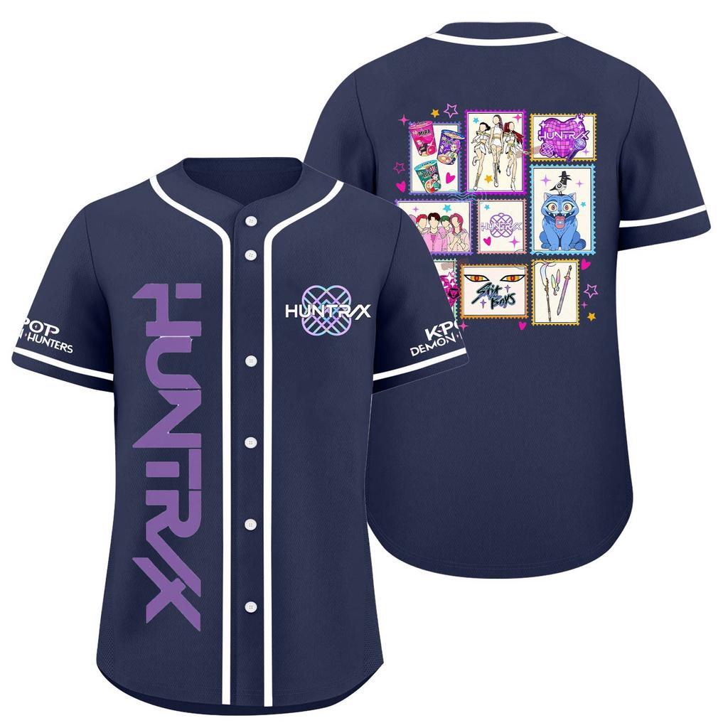 Children's Casual Cartoon Print Short-sleeved Baseball Jerseys Children's Sportswear Top