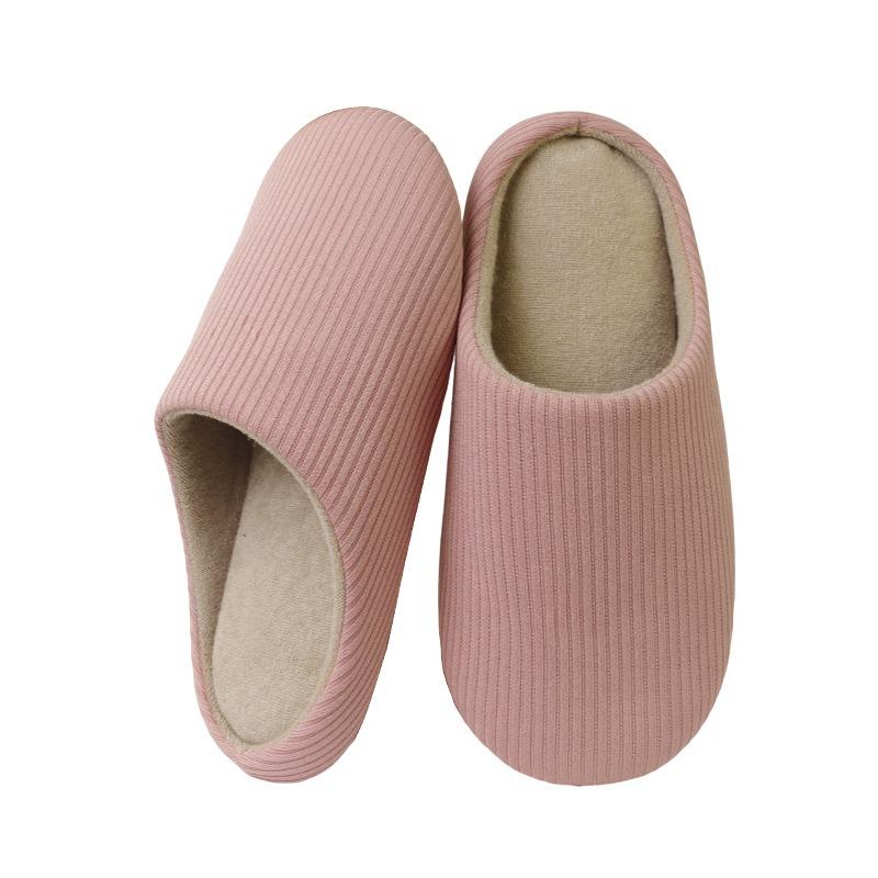 Japanese-style four-season home indoor men and women silent soft bottom large size non-slip floor confinement couple silent cotton slippers