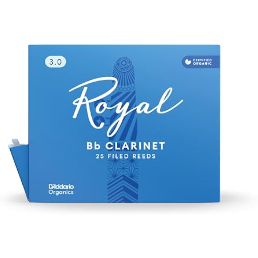 D'Addario WoodWinds Daddario Reed for Bb Clarinet ROYAL RCB0130-B25 [Hardness: 3.0] 25 Sheets (In...