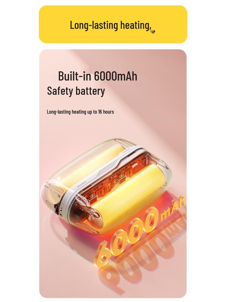 2025 Gradient Color Magnetic Hand Warmer with Digital Display - Two-in-One Detachable Design