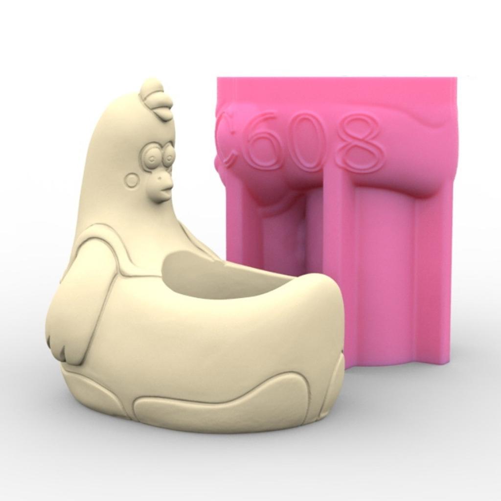 Niedliche Henne-Stifthalter-Silikonformen, Tischornamentform, Gipsherstellung, Sukkulenten-Pflanzgefäßform, DIY-Handwerk, Heimdekoration