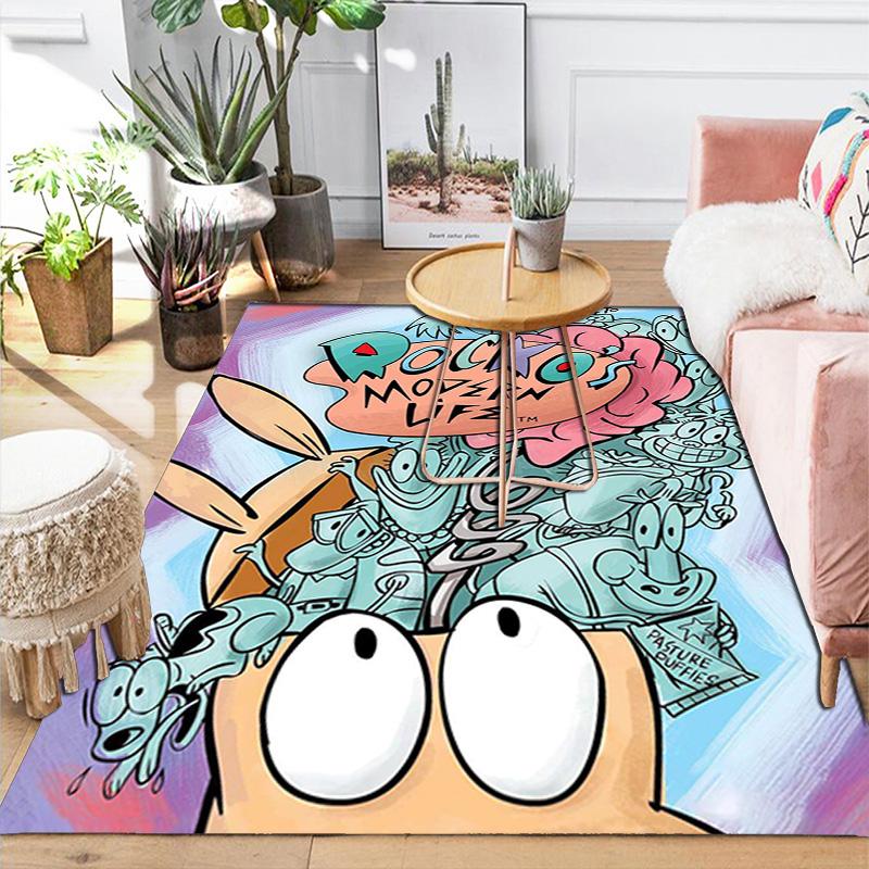 Rocko's Modern Life Rug Floor Mat for Living Room or Bedroom Soft and Comfortable Carpet a Gift for Birthday and Holiday.
