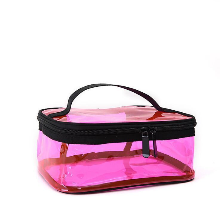 Bolsa de Viaje Transparente e Impermeable de PVC para Maquillaje y Artículos de Aseo, Tamaños Grande y Pequeño