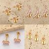 PUTITUP Official F136 High-Quality Titanium Alloy Zirconia Stud Earring Set Fashion Ear Cartilage Lip Stud Body Piercing Jewelry
