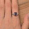 Womens Ring 925 Sterling Silver Band Ring with Emerald Cut Natural Blue Alexandrite Gemstone For Engagement,Anniversary & Wedding Wear Ring