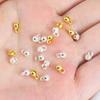 10Pcs 18K Gold Plated Brass Crimp Beads End Caps for Jewelry Making Caps for Bracelet Jewelry Making Supplies DIY Accessories