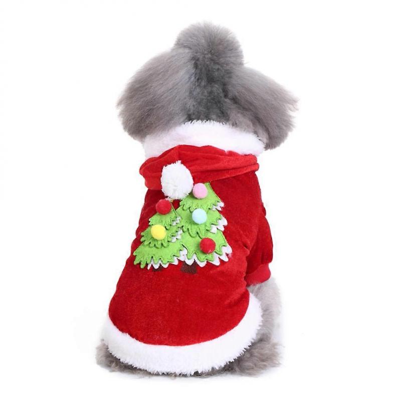 Dog Clothes Christmas Costume for Puppy Dog 2Pcs Red
