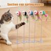 Cartoon Pet Cat Toy Stick Feather Rod Mouse Toy With Mini Bell Cat Catcher Teaser Interactive Cat Toy