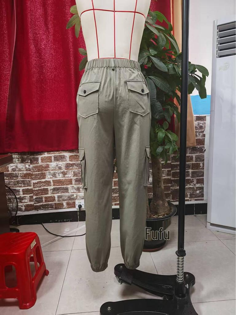 2025 Women's Fashion Multi-pocket Ankle-tie Workwear Pants