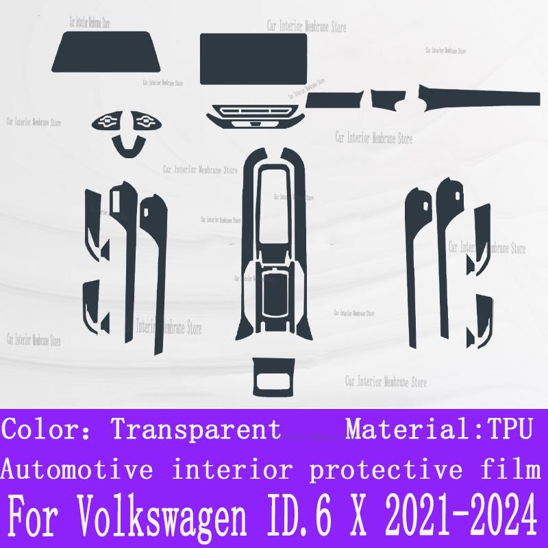 For Volkswagen ID.6 X -2024 Car Gearbox Panel Film Dashboard Protective Sticker Interior Screen Anti-Scratch Accessories