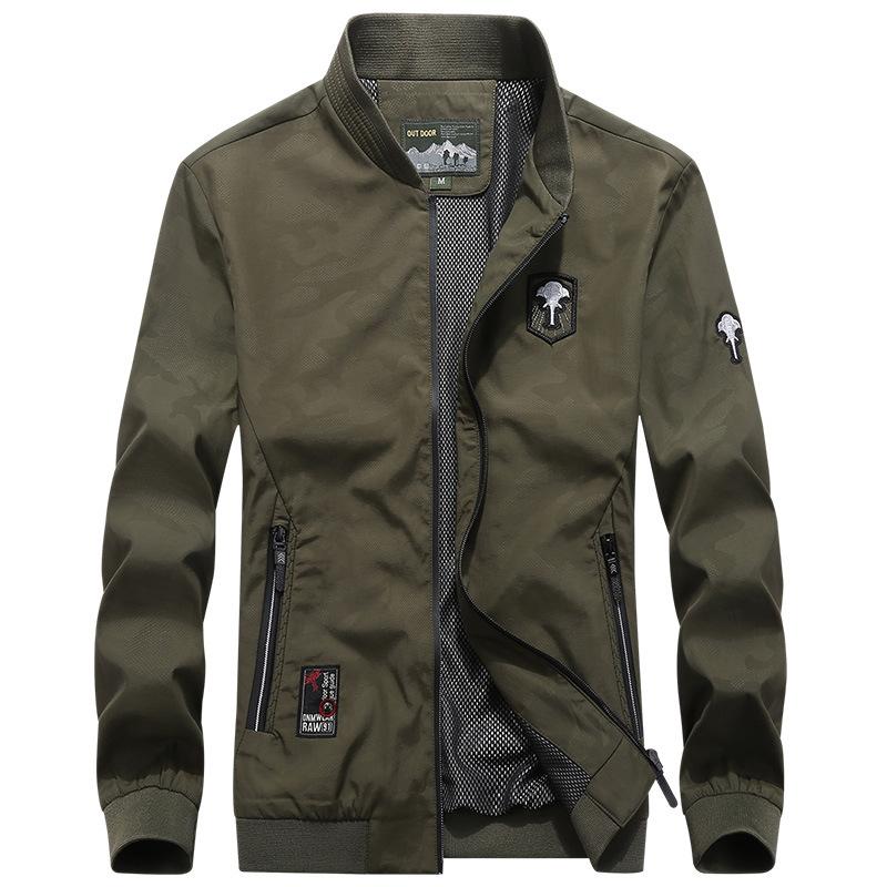 

Весенне-осенняя камуфляжная куртка мужская тонкая дышащая стойка воротник повседневная мода с красивым трендом мужская куртка 4XL