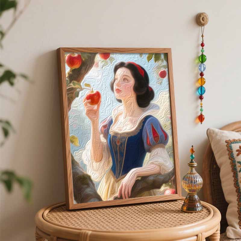 Disney Oil Painting Handmade Diy Snow White and Apple Gifts Home Decorations