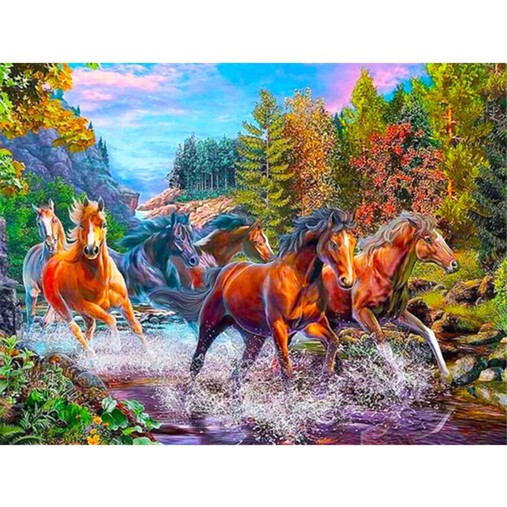 Diamantová sada na malování Kamínky pro zvířecí koně Diamantové vyšívání křížovým stehem Ručně vyráběný dárek