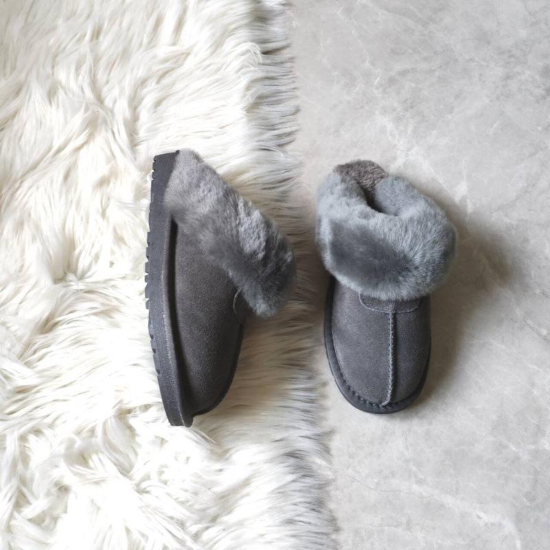 

Wool snow boots 2025 new Mao Mao slippers wear winter warm velvet cotton shoes Chansong Yi semi-tuo 40 серый